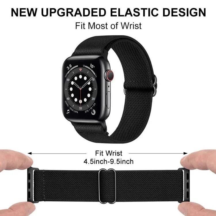 xDfind 調節可能なスライドバックル付き伸縮ナイロンウォッチバンド、Apple Watch 42 / 44 / 45 / 46 / 49mm用、Apple Watch 38 / 40 / 41 / S10 42mm用