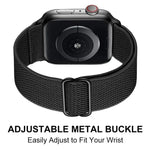 xDfind 調節可能なスライドバックル付き伸縮ナイロンウォッチバンド、Apple Watch 42 / 44 / 45 / 46 / 49mm用、Apple Watch 38 / 40 / 41 / S10 42mm用