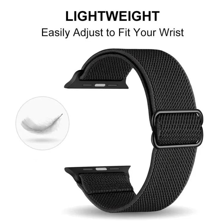 xDfind 調節可能なスライドバックル付き伸縮ナイロンウォッチバンド、Apple Watch 42 / 44 / 45 / 46 / 49mm用、Apple Watch 38 / 40 / 41 / S10 42mm用