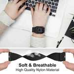 xDfind 調節可能なスライドバックル付き伸縮ナイロンウォッチバンド、Apple Watch 42 / 44 / 45 / 46 / 49mm用、Apple Watch 38 / 40 / 41 / S10 42mm用