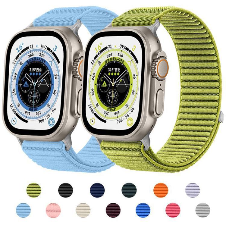 xDfind 織りナイロン製フック＆ループファスナーベルト、Apple Watch 42 / 44 / 45 / 46 / 49mm用、Apple Watch 38 / 40 / 41 / S10 42mm用