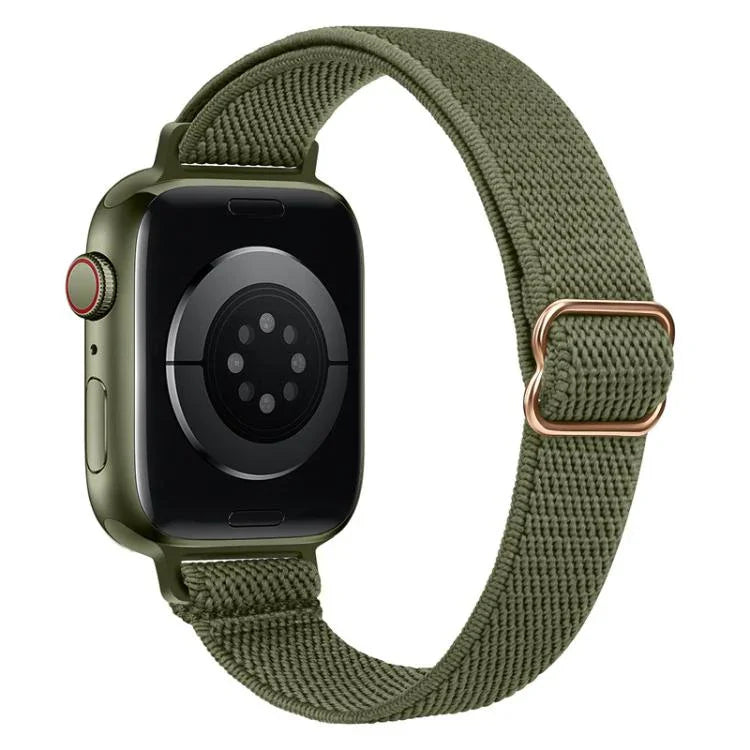 xDfind ラダーバックル 小さめウエスト用伸縮ナイロンウォッチバンド、Apple Watch 42 / 44 / 45 / 46 / 49mm用、Apple Watch 38 / 40 / 41 / S10 42mm用