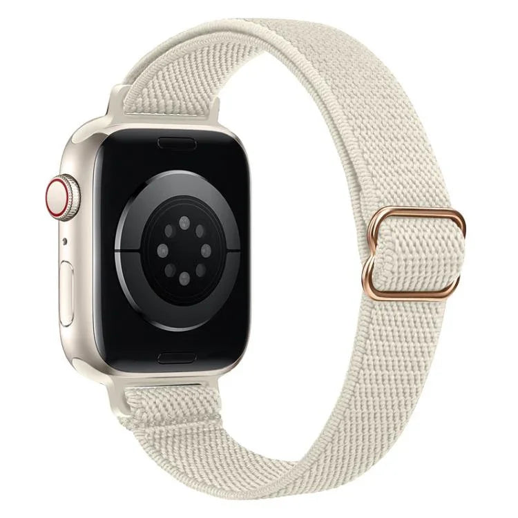 xDfind ラダーバックル 小さめウエスト用伸縮ナイロンウォッチバンド、Apple Watch 42 / 44 / 45 / 46 / 49mm用、Apple Watch 38 / 40 / 41 / S10 42mm用