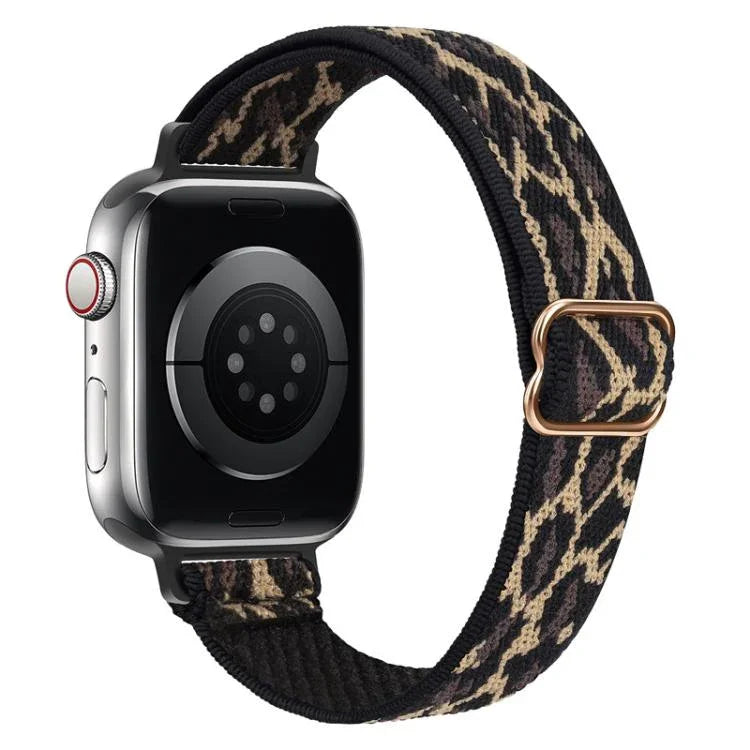 xDfind ラダーバックル 小さめウエスト用伸縮ナイロンウォッチバンド、Apple Watch 42 / 44 / 45 / 46 / 49mm用、Apple Watch 38 / 40 / 41 / S10 42mm用