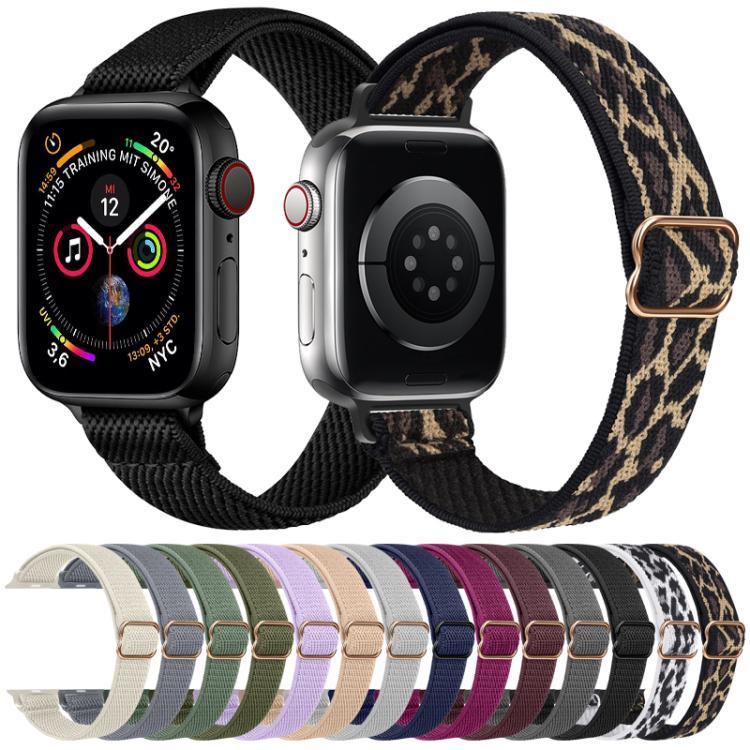 xDfind ラダーバックル 小さめウエスト用伸縮ナイロンウォッチバンド、Apple Watch 42 / 44 / 45 / 46 / 49mm用、Apple Watch 38 / 40 / 41 / S10 42mm用