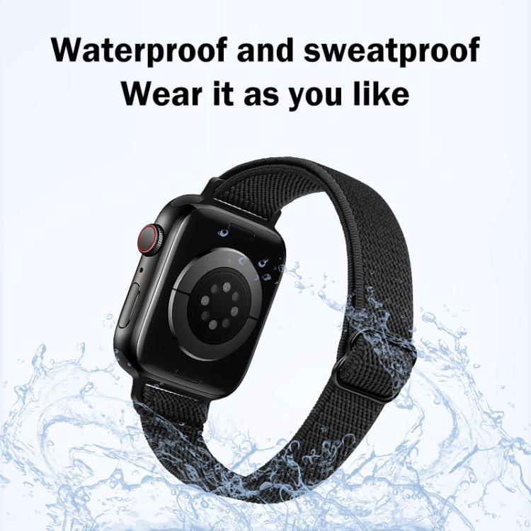 xDfind ラダーバックル 小さめウエスト用伸縮ナイロンウォッチバンド、Apple Watch 42 / 44 / 45 / 46 / 49mm用、Apple Watch 38 / 40 / 41 / S10 42mm用