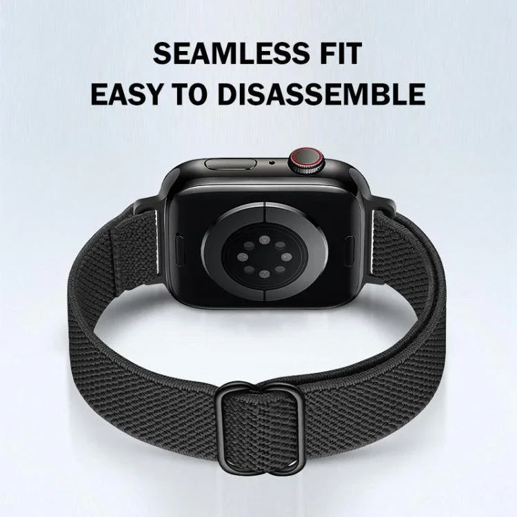 xDfind ラダーバックル 小さめウエスト用伸縮ナイロンウォッチバンド、Apple Watch 42 / 44 / 45 / 46 / 49mm用、Apple Watch 38 / 40 / 41 / S10 42mm用