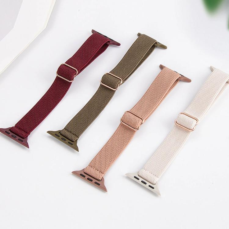 xDfind ラダーバックル 小さめウエスト用伸縮ナイロンウォッチバンド、Apple Watch 42 / 44 / 45 / 46 / 49mm用、Apple Watch 38 / 40 / 41 / S10 42mm用