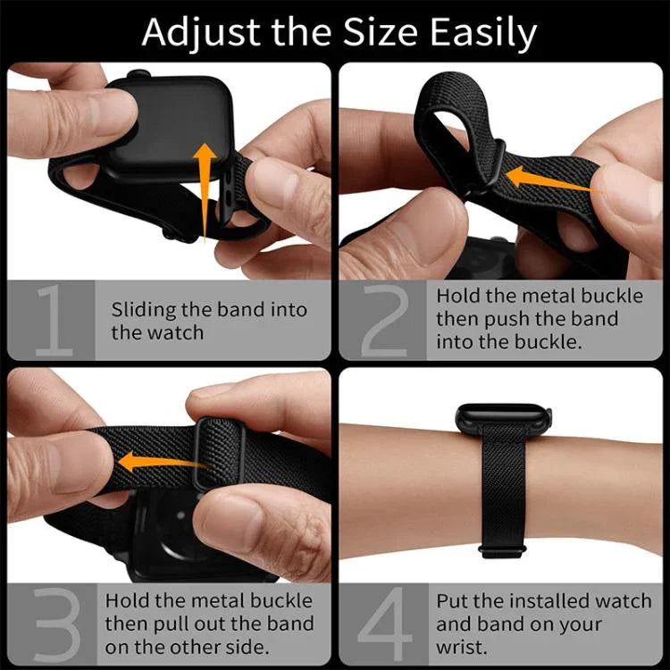 xDfind ラダーバックル 小さめウエスト用伸縮ナイロンウォッチバンド、Apple Watch 42 / 44 / 45 / 46 / 49mm用、Apple Watch 38 / 40 / 41 / S10 42mm用