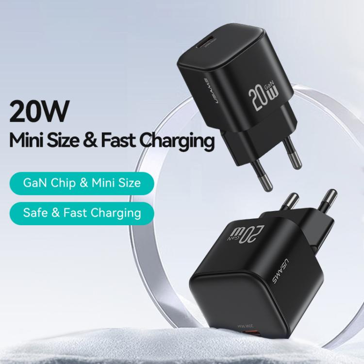 USAMS CC260 20W GaN USB-C / Type-C ポート ミニ急速充電器、CC260