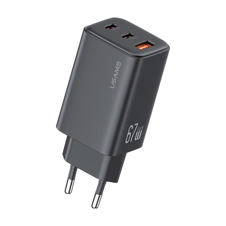 USAMS CC265 67W GaN 2 x Type-C、USB トリプルポート ミニ急速充電器、CC265