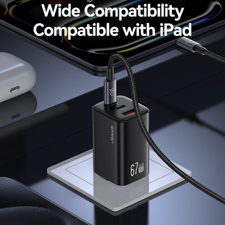USAMS CC265 67W GaN 2 x Type-C、USB トリプルポート ミニ急速充電器、CC265