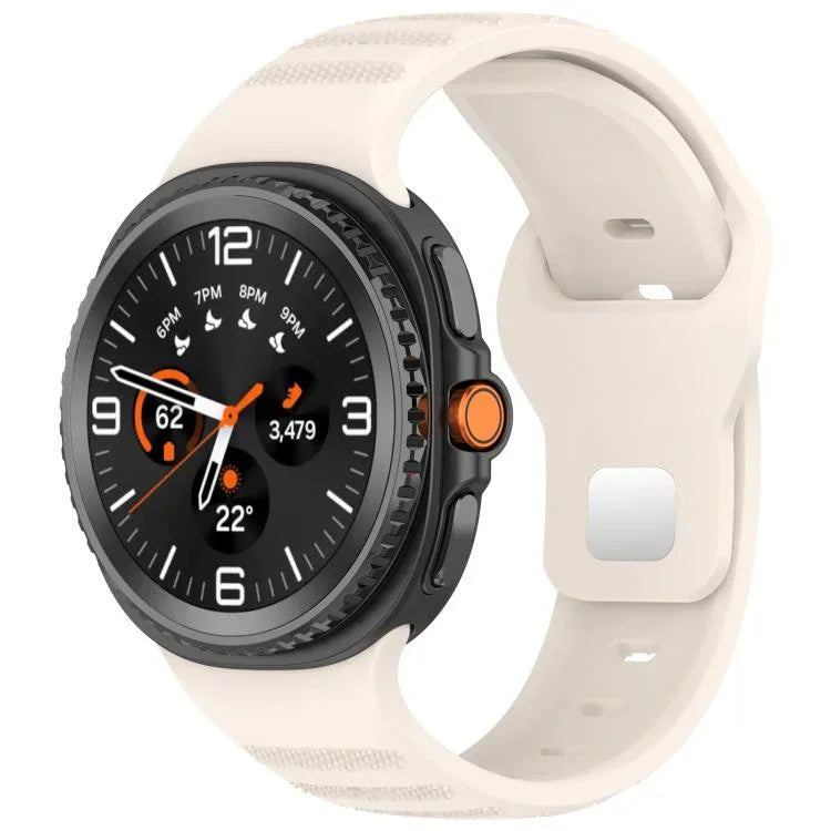 xDfind ラウンドドット シルバースタッズ バックル シリコンウォッチバンド、Samsung Galaxy Watch Ultra/Ultra 2025用、Samsung Galaxy Watch8 / 8 Classic用