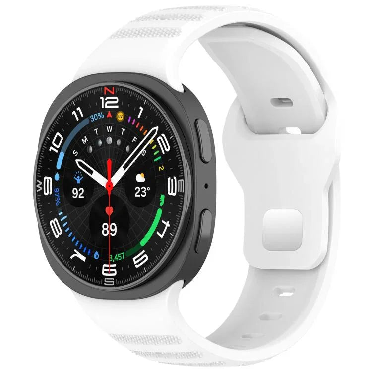 xDfind ラウンドドット シルバースタッズ バックル シリコンウォッチバンド、Samsung Galaxy Watch Ultra/Ultra 2025用、Samsung Galaxy Watch8 / 8 Classic用