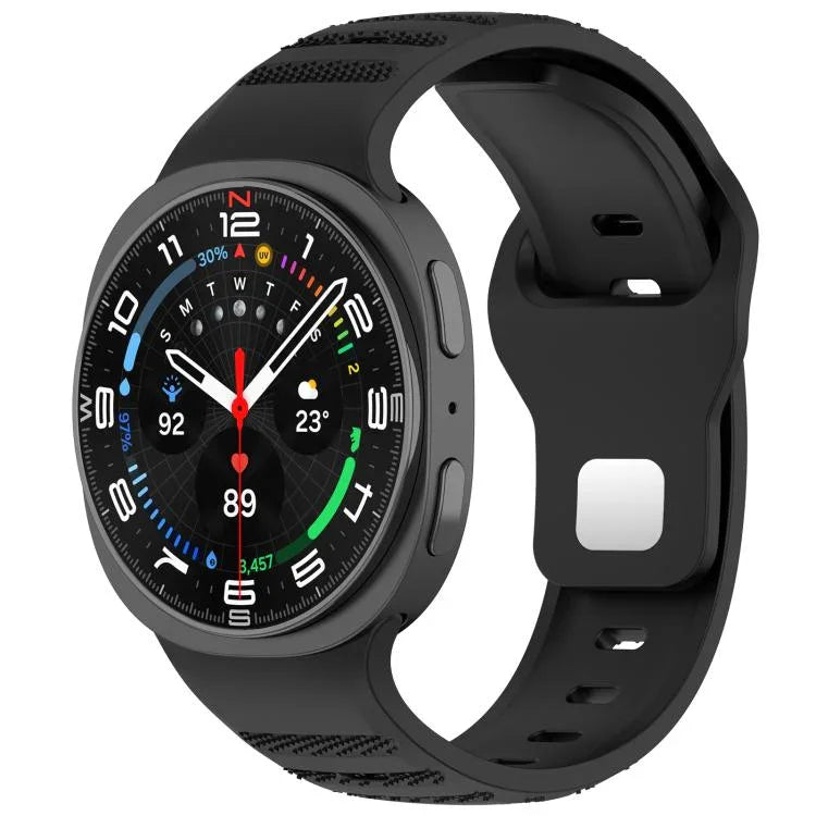 xDfind ラウンドドット シルバースタッズ バックル シリコンウォッチバンド、Samsung Galaxy Watch Ultra/Ultra 2025用、Samsung Galaxy Watch8 / 8 Classic用