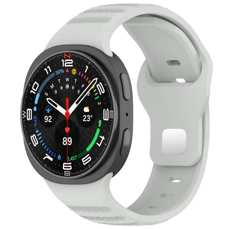 xDfind ラウンドドット シルバースタッズ バックル シリコンウォッチバンド、Samsung Galaxy Watch Ultra/Ultra 2025用、Samsung Galaxy Watch8 / 8 Classic用