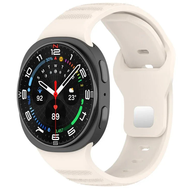 xDfind ラウンドドット シルバースタッズ バックル シリコンウォッチバンド、Samsung Galaxy Watch Ultra/Ultra 2025用、Samsung Galaxy Watch8 / 8 Classic用