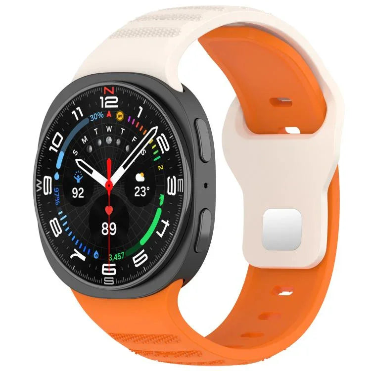 xDfind ラウンドドット シルバースタッズ バックル シリコンウォッチバンド、Samsung Galaxy Watch Ultra/Ultra 2025用、Samsung Galaxy Watch8 / 8 Classic用