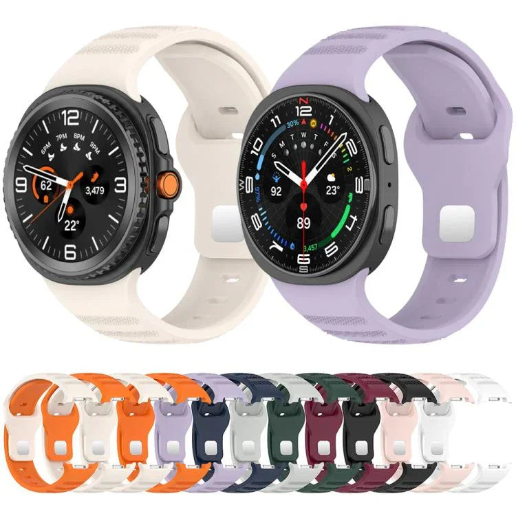 xDfind ラウンドドット シルバースタッズ バックル シリコンウォッチバンド、Samsung Galaxy Watch Ultra/Ultra 2025用、Samsung Galaxy Watch8 / 8 Classic用