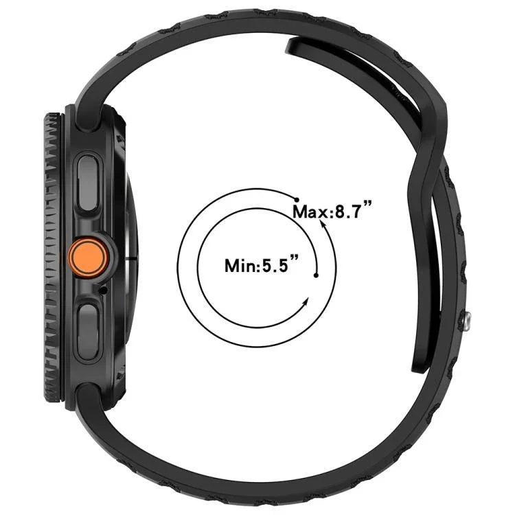 xDfind ラウンドドット シルバースタッズ バックル シリコンウォッチバンド、Samsung Galaxy Watch Ultra/Ultra 2025用、Samsung Galaxy Watch8 / 8 Classic用