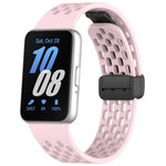 xDfind ホールスタイルマグネットブラックバックルシリコンウォッチバンド、Samsung Galaxy Fit3用
