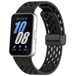 xDfind ホールスタイルマグネットブラックバックルシリコンウォッチバンド、Samsung Galaxy Fit3用