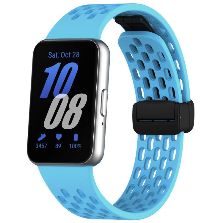 xDfind ホールスタイルマグネットブラックバックルシリコンウォッチバンド、Samsung Galaxy Fit3用