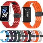 xDfind ホールスタイルマグネットブラックバックルシリコンウォッチバンド、Samsung Galaxy Fit3用