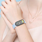 xDfind Holes Magnetic Black Buckle Silicone Watch Band, For Xiaomi Smart Band 10 / 9 / 8