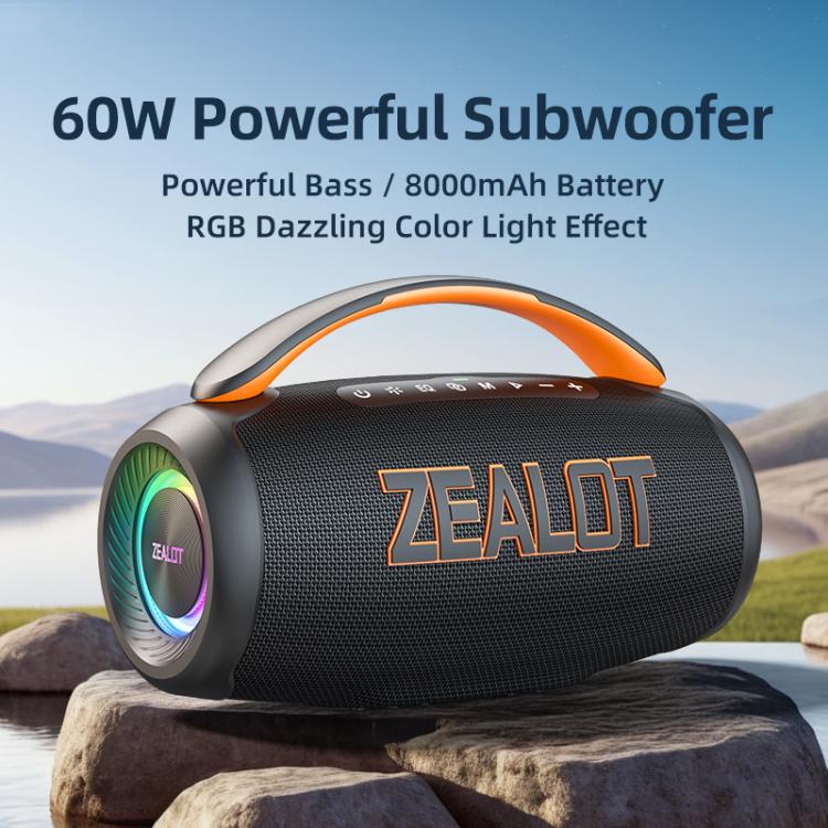 Zealot P12 60W ポータブルハンドヘルドアウトドアRGB Bluetoothスピーカー P12、PT12