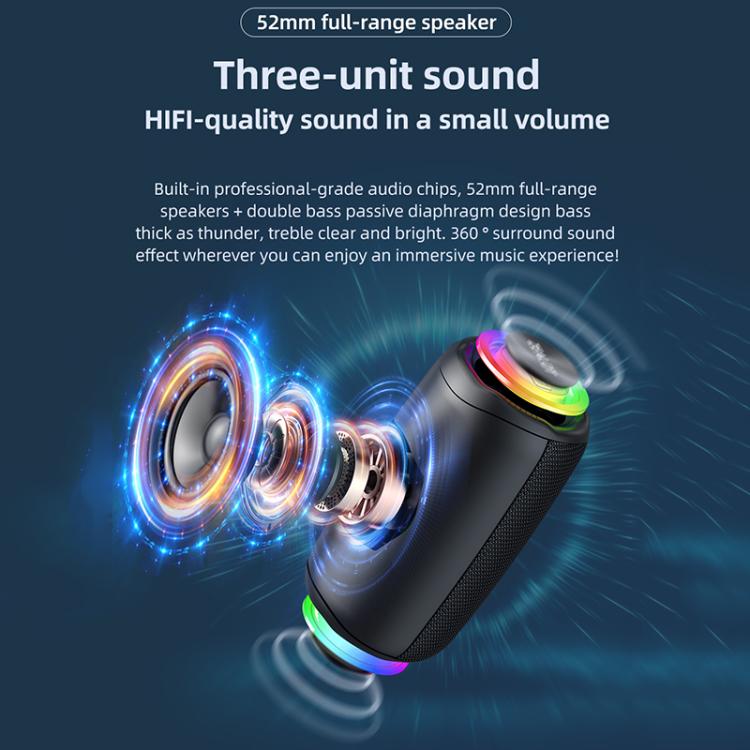 Zealot M2 8W ポータブルアウトドアRGB Bluetoothスピーカー マイク2本付き マイク1本付き