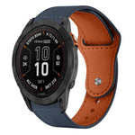 xDfind Rivet Buckle Genuine Leather Watch Band, For Garmin Fenix 8/7X/6X/5X 26mm, For Garmin Fenix 8/7/6/5 22mm