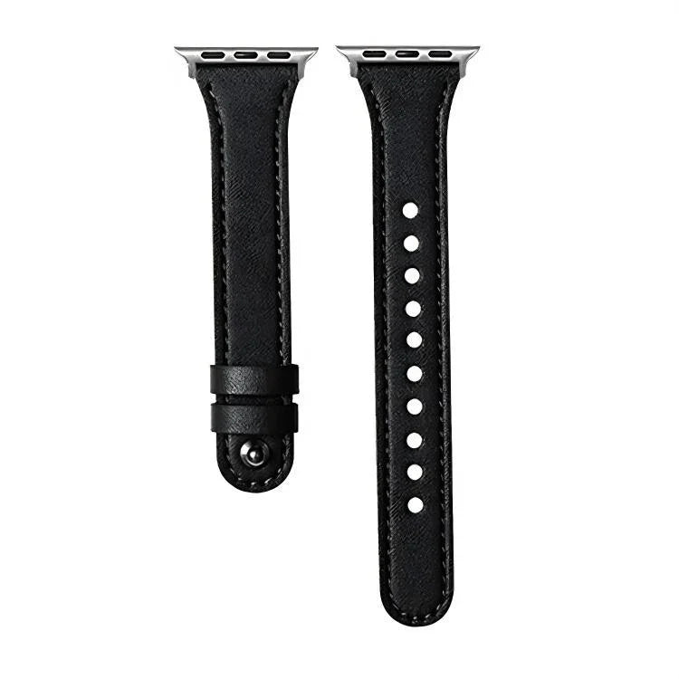 xDfind ダブルリングシングルリベット 本革ウォッチバンド、Apple Watch 42 / 44 / 45 / 46 / 49mm用、Apple Watch 38 / 40 / 41 / S10 42mm用