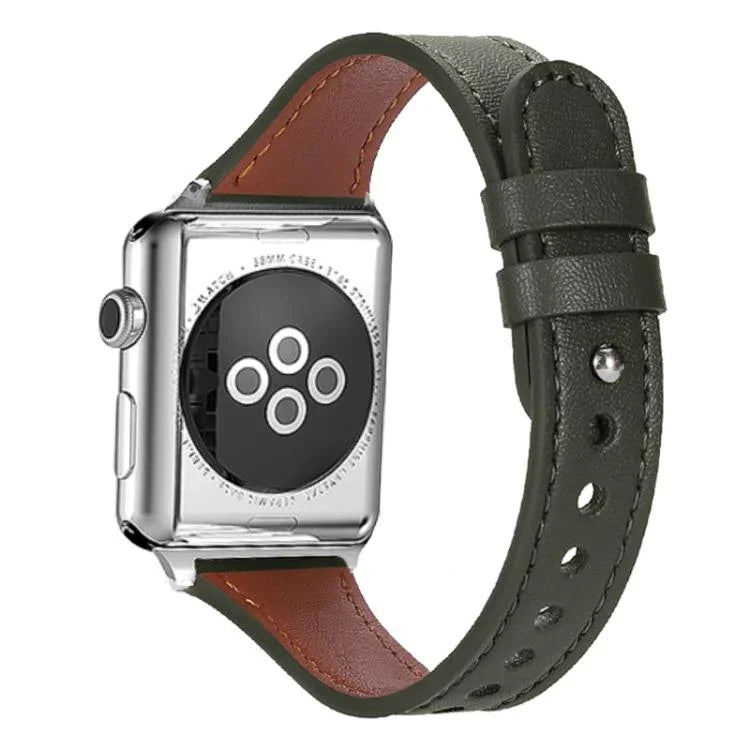 xDfind ダブルリングシングルリベット 本革ウォッチバンド、Apple Watch 42 / 44 / 45 / 46 / 49mm用、Apple Watch 38 / 40 / 41 / S10 42mm用