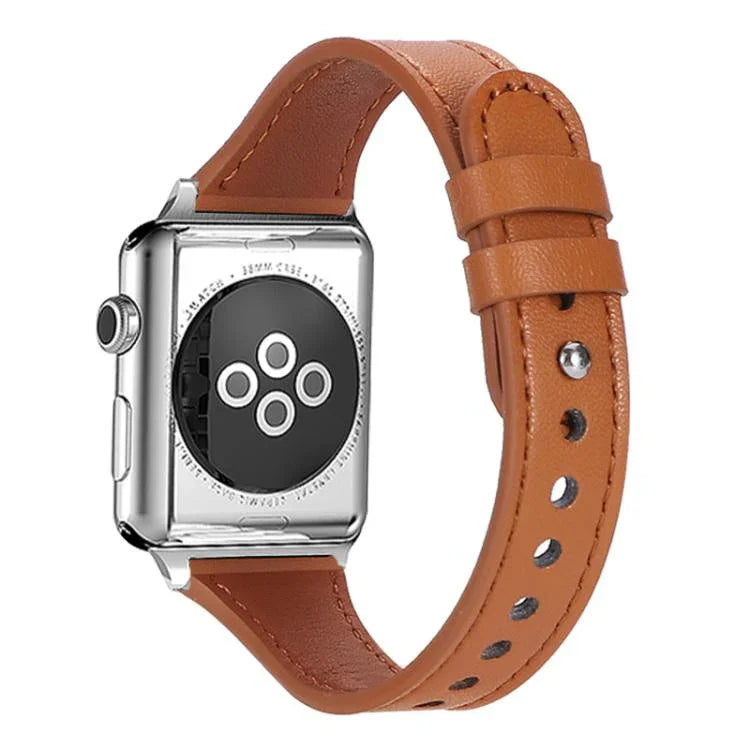 xDfind ダブルリングシングルリベット 本革ウォッチバンド、Apple Watch 42 / 44 / 45 / 46 / 49mm用、Apple Watch 38 / 40 / 41 / S10 42mm用