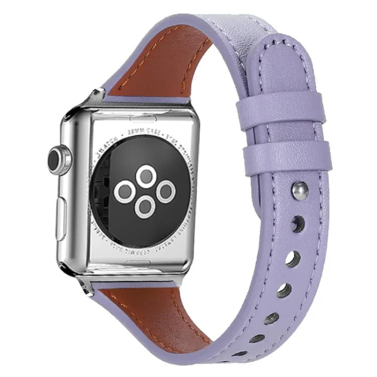 xDfind ダブルリングシングルリベット 本革ウォッチバンド、Apple Watch 42 / 44 / 45 / 46 / 49mm用、Apple Watch 38 / 40 / 41 / S10 42mm用