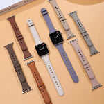 xDfind ダブルリングシングルリベット 本革ウォッチバンド、Apple Watch 42 / 44 / 45 / 46 / 49mm用、Apple Watch 38 / 40 / 41 / S10 42mm用