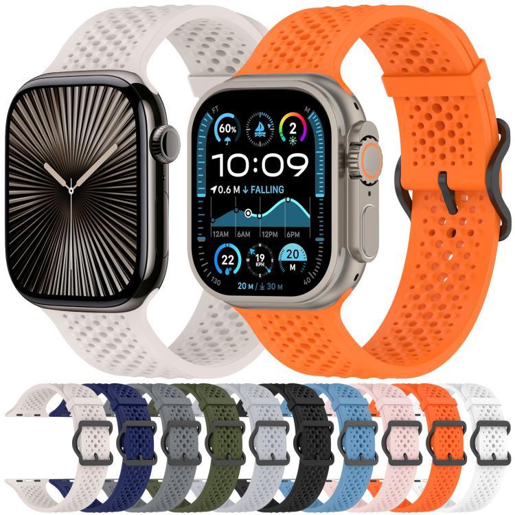 xDfind 通気性シリコンウォッチバンド、Apple Watch 42 / 44 / 45 / 46 / 49mm用、Apple Watch 38 / 40 / 41 / S10 42mm用