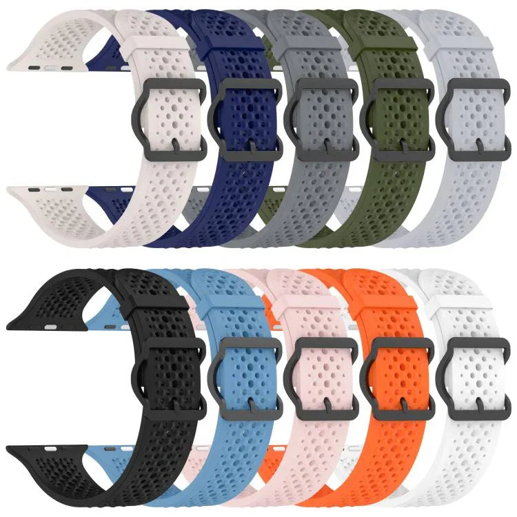 xDfind 通気性シリコンウォッチバンド、Apple Watch 42 / 44 / 45 / 46 / 49mm用、Apple Watch 38 / 40 / 41 / S10 42mm用