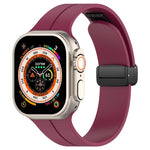 xDfind  Flat Head Groove Folding Black Buckle Silicone Watch Band, For Apple Watch 42 / 44 / 45 / 46 / 49mm, For Apple Watch 38 / 40 / 41 / S10 42mm