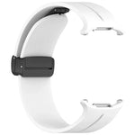 xDfind フラットヘッド グルーブ 折りたたみ ブラックバックル シリコンウォッチバンド、Samsung Galaxy Watch Ultra / Ultra 2025用