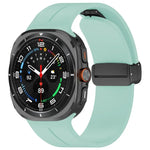 xDfind フラットヘッド グルーブ 折りたたみ ブラックバックル シリコンウォッチバンド、Samsung Galaxy Watch Ultra / Ultra 2025用