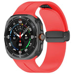 xDfind フラットヘッド グルーブ 折りたたみ ブラックバックル シリコンウォッチバンド、Samsung Galaxy Watch Ultra / Ultra 2025用