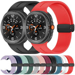 xDfind フラットヘッド グルーブ 折りたたみ ブラックバックル シリコンウォッチバンド、Samsung Galaxy Watch Ultra / Ultra 2025用