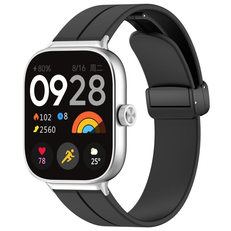 xDfind  Flat Head Groove Folding Black Buckle Silicone Watch Band, For Xiaomi Band 10 Pro / 9 Pro / Redmi Watch 6, For Redmi Watch 3 Active / Watch 3 Lite, For Redmi Watch 3