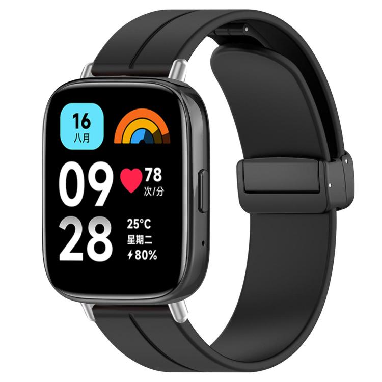 xDfind  Flat Head Groove Folding Black Buckle Silicone Watch Band, For Xiaomi Band 10 Pro / 9 Pro / Redmi Watch 6, For Redmi Watch 3 Active / Watch 3 Lite, For Redmi Watch 3