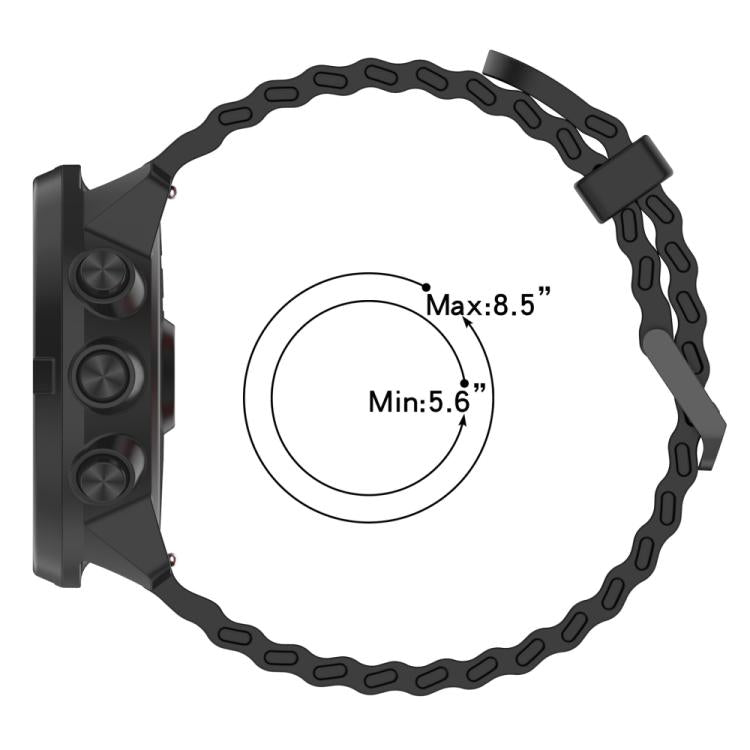 xDfind Ocean Dual Pin Buckle Silicone Watch Band, For Suunto 9 / 7 / Spartan Sport