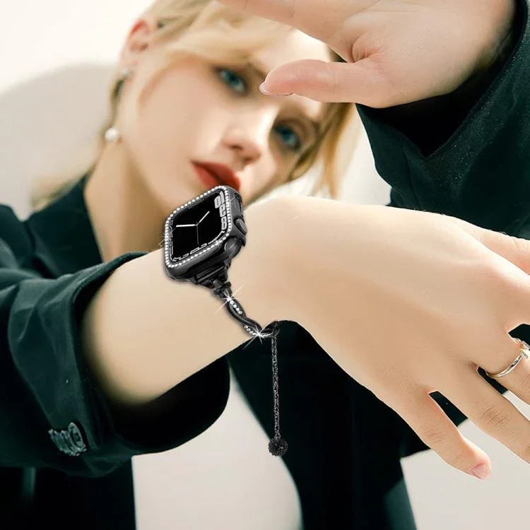 xDfind ツイストブレスレット ダイヤモンドメタルウォッチバンド、Apple Watch 42 / 44 / 45 / 46 / 49mm用、Apple Watch 38 / 40 / 41 / S10 42mm用