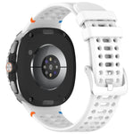 xDfind合金シルバーバックル通気穴シリコンウォッチバンド、Samsung Galaxy Watch8 / Watch8 Classic用