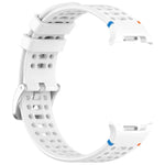 xDfind合金シルバーバックル通気穴シリコンウォッチバンド、Samsung Galaxy Watch8 / Watch8 Classic用